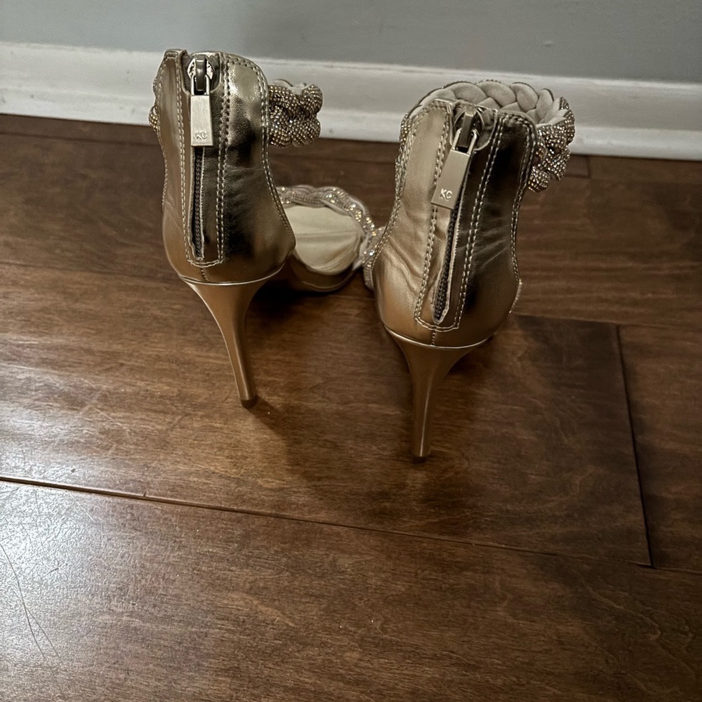 Gold Braided Strap Heels by Kenneth Cole - Picture 3 of 4